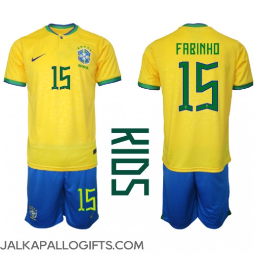 Brasilia Fabinho #15 Koti Peliasu Lasten MM-kisat 2022 Lyhythihainen (+ Lyhyet housut)